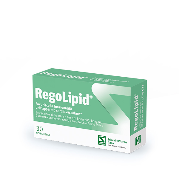 Confezione integratore naturale RegoLipid da 30 compresse per colesterolo, glicemia, e funzione cardio-vascolare